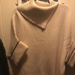 Massimo Dutti beige Poncho sweater